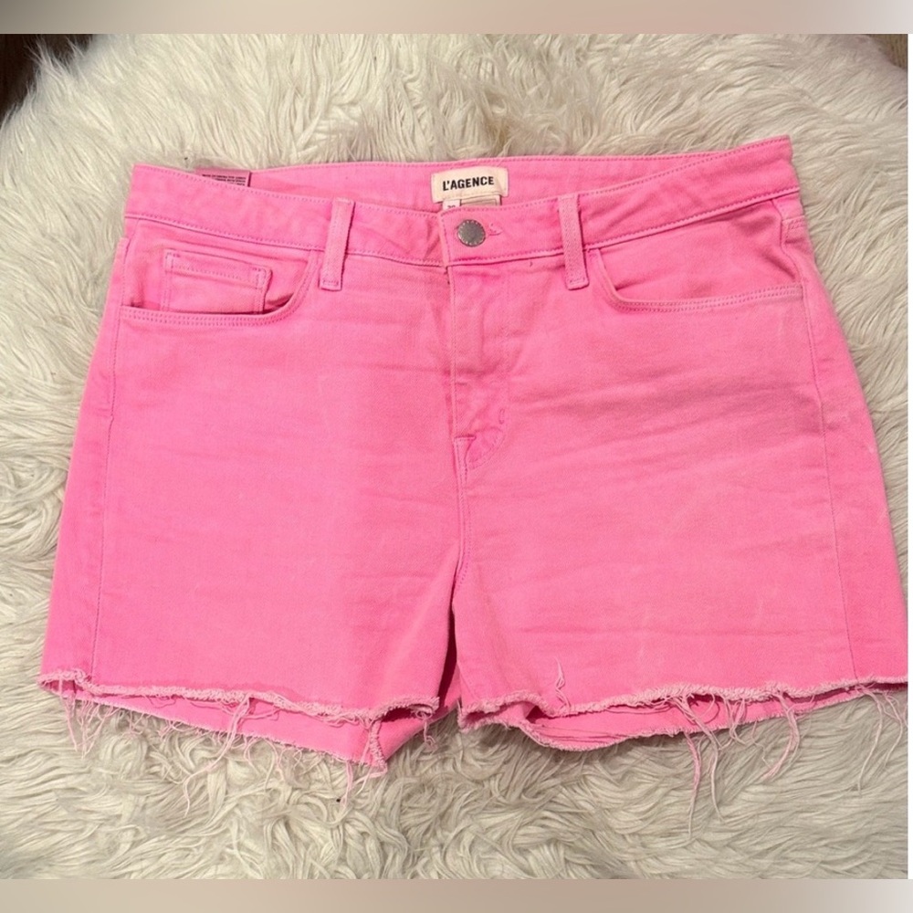 L'AGENCE Hot Pink Denim Jean Shorts
